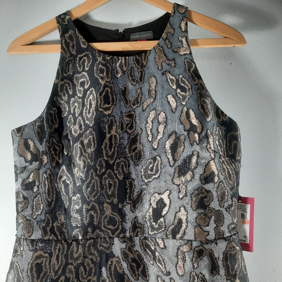 NWT Vince Camuto black/gold slvless dress Sz 2 - Picture 2 of 8
